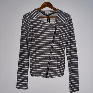 Lou & Grey Diagonal Zip Stripe Jacket NWT